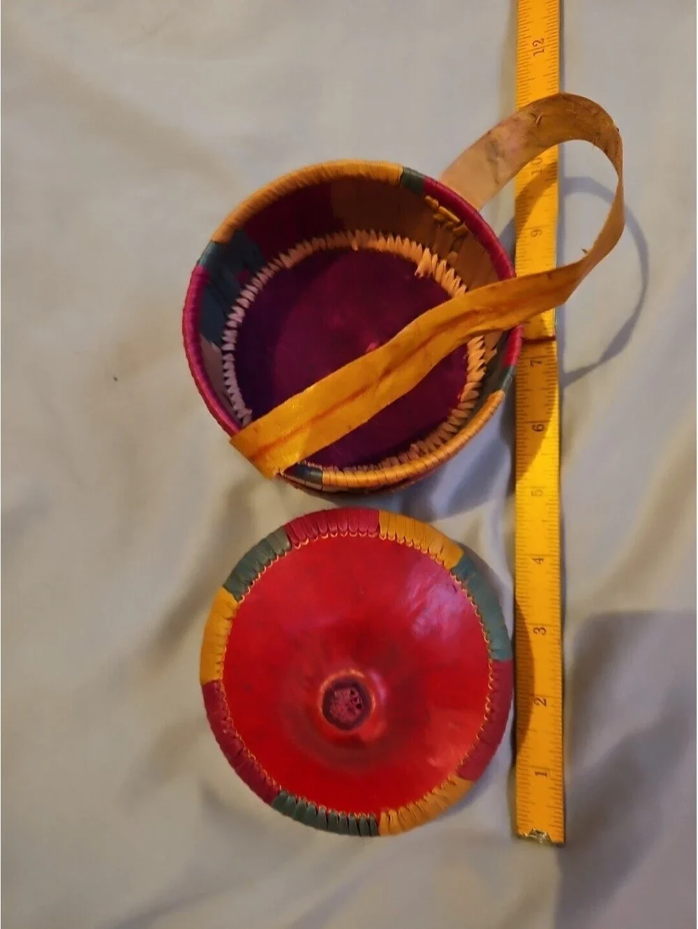 Ethiopian Harari Injera Leather Basket Agelgil Rare Vintage